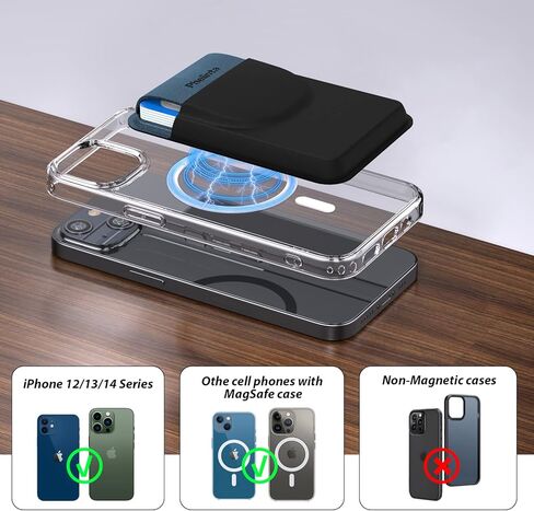 Magnetic Wallet for iPhone 14 13 12 Series, for Mag-Safe Wallet Card Holder Compatible with iPhone 14 Pro Max/14 Plus/14/13 Pro Max/13/12 Pro Max/12, Stretchy Fabric Magnetic Card Holder with Flap in Saudi Arabia