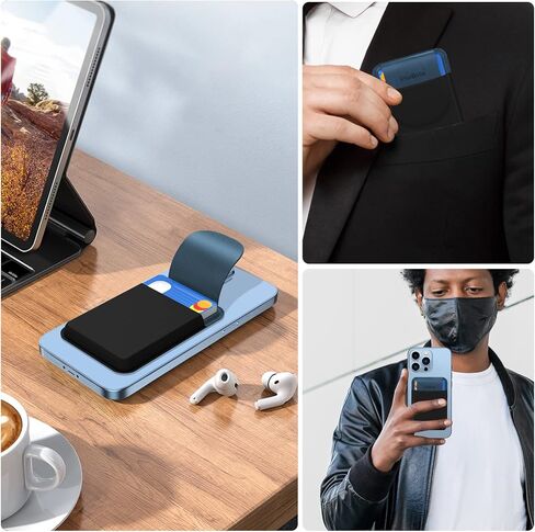 Magnetic Wallet for iPhone 14 13 12 Series, for Mag-Safe Wallet Card Holder Compatible with iPhone 14 Pro Max/14 Plus/14/13 Pro Max/13/12 Pro Max/12, Stretchy Fabric Magnetic Card Holder with Flap in Saudi Arabia