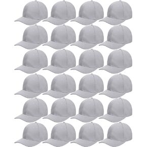 Handepo 24 Pcs Blank Baseball Cap Adjustable Back Strap Plain Blank Camouflage Hat Unisex Baseball Cap for Trucker Men Women