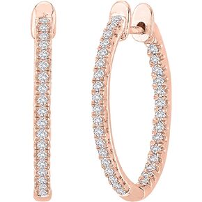 1-5 Carat Total Weight Inside Out Diamond Hoop Earrings Luxury Collection (H-I Color VS1-VS2 Clarity)