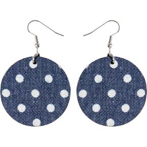 Denim Leather Earrings Pendant,Bohemian Teardrop Geometric Lightweight Dangle Drop Earrings