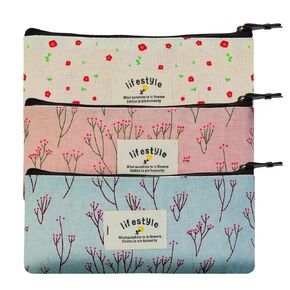 Miayon Countryside Flower Floral Pencil Pen Case Cosmetic Makeup Bag Set of 3 by Miayon