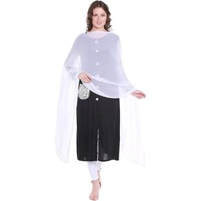 Petrichor Womens Chiffon Solid Plain Dupatta Scarf | Length: 2.1 meter | Width : 30 inches