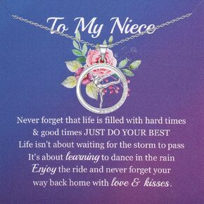 WSNANG Dancer Necklace Dance Recital Dancer Gift Dance Pendant Jewelry for Daughter Niece Granddaughter Dance Lover Graduation Gift