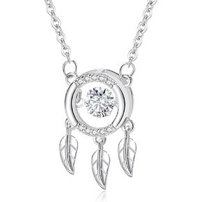 Dreamcatcher/Moonstone Mermaid's tail Pendant Necklace 925 Sterling Silver Necklace for Mom Women Wife Girls Mothers Day Birthday Christmas Anniversary Jewelry Gifts