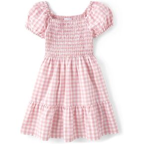 The Children's Place Baby Girls' Short Dressy Special Occasion Dresses, Pink Gingham Puff Sleeve, Large