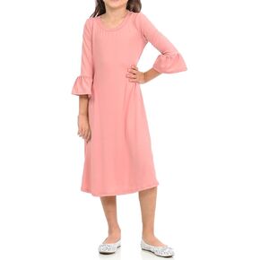 Pastel by Vivienne Honey Vanilla Girls' Bell Sleeve Trapeze Dress with Easy Removable Label in Kuwait