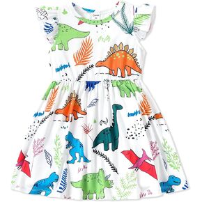 PATPAT Toddler & Baby Girl Dresses: Unicorn Print, Ruffle Sleeve, Dinosaur Skirt for Kids,18-24 Months to 5-6 Years