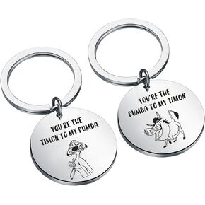 FAADBUK King Lion Cartoon Movie Inspired Gift Timon and Pumba Gift Best Friend Keychain You're the Timon to my Pumba