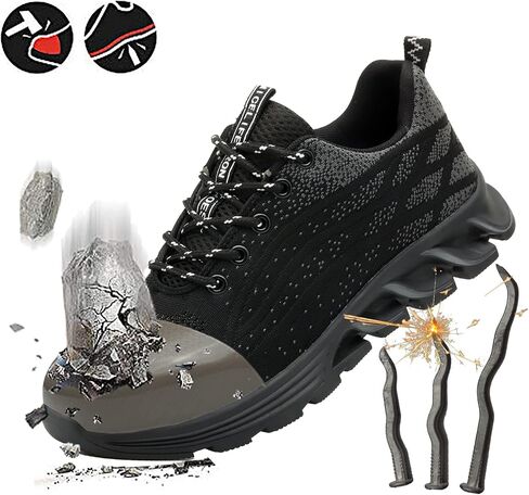 Steel Toe Work Shoes for Men Women Lightweight Industrial & Construction Slip Resistant Puncture Proof Safety in Saudi Arabia