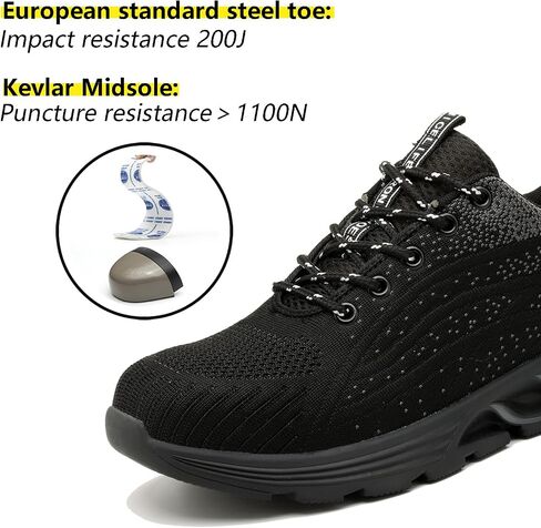 Steel Toe Work Shoes for Men Women Lightweight Industrial & Construction Slip Resistant Puncture Proof Safety in Saudi Arabia