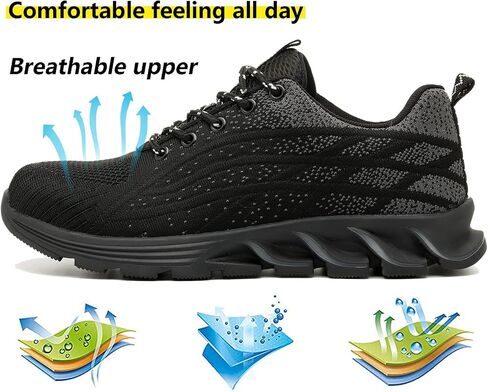 Steel Toe Work Shoes for Men Women Lightweight Industrial & Construction Slip Resistant Puncture Proof Safety in Saudi Arabia