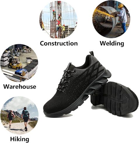 Steel Toe Work Shoes for Men Women Lightweight Industrial & Construction Slip Resistant Puncture Proof Safety in Saudi Arabia