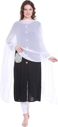 Petrichor Womens Chiffon Solid Plain Dupatta Scarf | Length: 2.1 meter | Width : 30 inches in Saudi Arabia