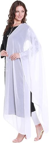 Petrichor Womens Chiffon Solid Plain Dupatta Scarf | Length: 2.1 meter | Width : 30 inches in Saudi Arabia
