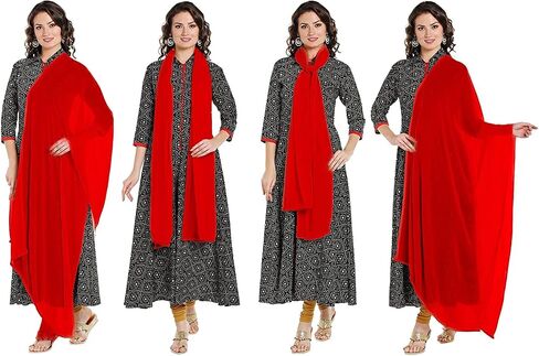 Petrichor Womens Chiffon Solid Plain Dupatta Scarf | Length: 2.1 meter | Width : 30 inches in Saudi Arabia