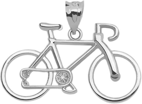 Sports Charms 925 Sterling Silver Bicycle Bike Pendant Necklace with Rolo Chain and Pendant only in Saudi Arabia
