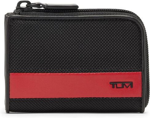 TUMI Alpha Zip Card Case - Black/Red in Saudi Arabia