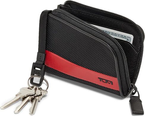 TUMI Alpha Zip Card Case - Black/Red in Saudi Arabia
