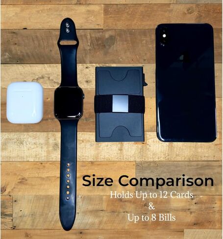 حامل بطاقات محفظة من الألومنيوم من KevBinth مع طبقة حجب RFID | جيب أمامي بسيط مع زر ضغطة واحدة للوصول السريع للبطاقة (ذهبي خالص) in Kuwait