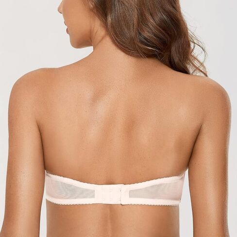 DOBREVA Women's Strapless Push Up Bra Plus Size Padded Underwire Multiway Bandeau in Kuwait