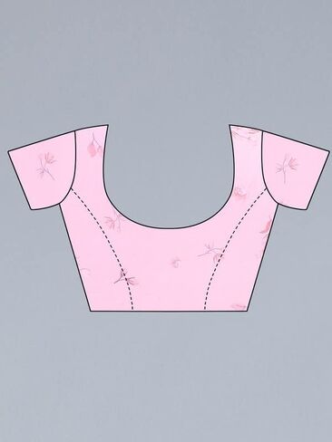 ساري جورجيت نسائي مطبوع رقميًا من SIRIL مع قطعة بلوزة غير مخيطة (2658S220_) أزرق فاتح مجاني، وردي فاتح in Kuwait