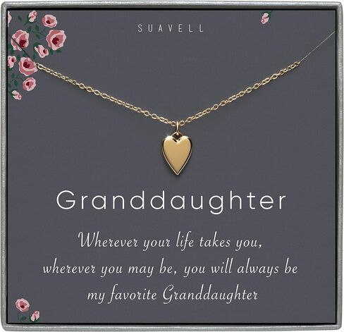 Granddaughter Necklace - Gifts From Grandma and Grandpa to Grandaughter - Birthday, Graduation or Valentine's Gifts for Granddaughter - Grandmother Jewelry Gifts - Grand Daughter Pendant with Gift in Kuwait