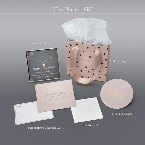 Granddaughter Necklace - Gifts From Grandma and Grandpa to Grandaughter - Birthday, Graduation or Valentine's Gifts for Granddaughter - Grandmother Jewelry Gifts - Grand Daughter Pendant with Gift in Kuwait