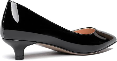 MODENCOCO Women's Pointed Toe Slip On Solid Patent Kitten Low Heel Pumps Shoes 1.5 Inch in Saudi Arabia
