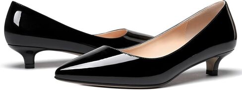 MODENCOCO Women's Pointed Toe Slip On Solid Patent Kitten Low Heel Pumps Shoes 1.5 Inch in Saudi Arabia