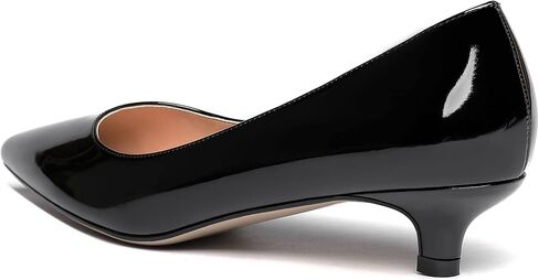 MODENCOCO Women's Pointed Toe Slip On Solid Patent Kitten Low Heel Pumps Shoes 1.5 Inch in Saudi Arabia