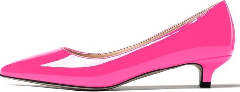 MODENCOCO Women's Pointed Toe Slip On Solid Patent Kitten Low Heel Pumps Shoes 1.5 Inch in Saudi Arabia