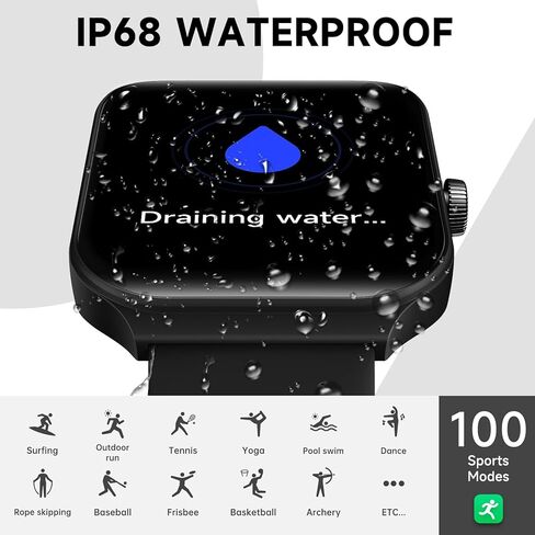 ساعات ذكية للرجال والنساء، أليكسا مدمجة ومكالمة بلوتوث (الإجابة/الإجراء)، شاشة لمس 1.95 بوصة لتتبع اللياقة البدنية مع معدل ضربات القلب SpO2 ساعة ذكية لمراقبة النوم لهاتف iPhone Android IP68 مقاومة للماء in Kuwait