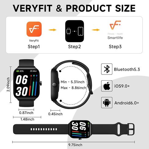 ساعات ذكية للرجال والنساء، أليكسا مدمجة ومكالمة بلوتوث (الإجابة/الإجراء)، شاشة لمس 1.95 بوصة لتتبع اللياقة البدنية مع معدل ضربات القلب SpO2 ساعة ذكية لمراقبة النوم لهاتف iPhone Android IP68 مقاومة للماء in Kuwait