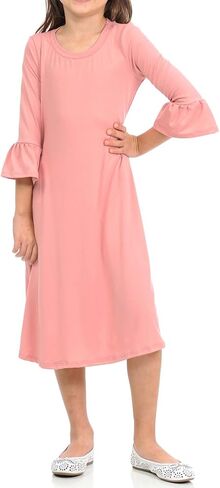 Pastel by Vivienne Honey Vanilla Girls' Bell Sleeve Trapeze Dress with Easy Removable Label in Kuwait