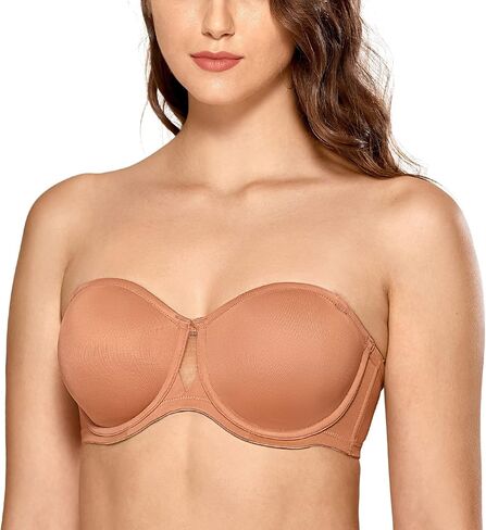 DELIMIRA Women's Underwire Non Padded Seamless Strapless Bra Plus Size in Saudi Arabia