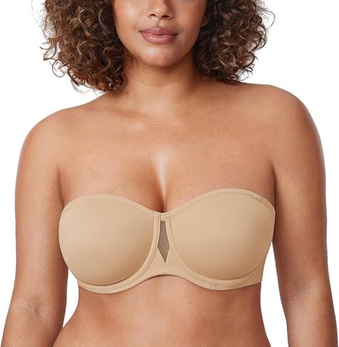 DELIMIRA Women's Underwire Non Padded Seamless Strapless Bra Plus Size in Saudi Arabia