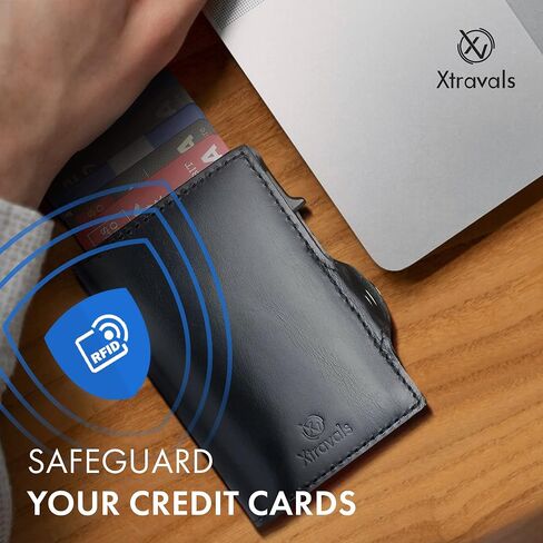 RFID Blocking Genuine Minimalist Leather Airtags Wallets for men With Zipper pocket with 10 Slot Credit Cards in Saudi Arabia