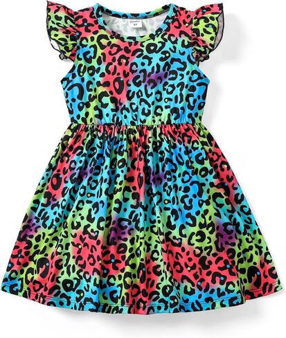 PATPAT Toddler & Baby Girl Dresses: Unicorn Print, Ruffle Sleeve, Dinosaur Skirt for Kids,18-24 Months to 5-6 Years in Saudi Arabia