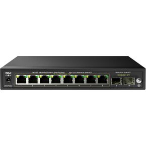DBIT 6-Port Ethernet PoE Switch with 4 Ports PoE+, 2 Fast Ethernet Uplink, 10/100Mbps, 63W High Power, Support IEEE802.3af/at, Fanless Metal Plug & Play PoE+ Network Switch (WS1042A) in Saudi Arabia