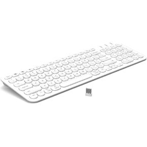 cimetech Bluetooth Keyboard, Rechargeable Dual-Mode (Bluetooth 5.1 + USB) Ergonomic Computer Keyboard, Ultra-Slim Multi-Device Keyboard for Mac, iPad, Computer, PC, Apple, Android, Windows - Black