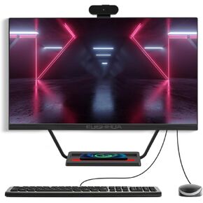 24" Computers with Charging Panel, i7 Quad-Core Desktop Computer with Camera, 16G Ram 512G SSD IPS HD Display, WiFi Bluetooth for Home Entertainment Business Office