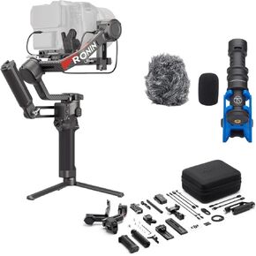 DJI RS 4 Pro Combo, 3-Axis Gimbal Stabilizer for DSLR & Cinema Cameras, Native Vertical Shooting, 4.5kg/10lbs Payload, Image Transmitter & Focus Pro Motor, Condenser Shotgun Microphone