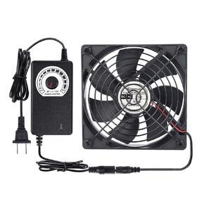 Computer Fan with AC Plug, Variable Speed Fan, 120mm AC Fan 110V 120V 220V 240V, for Terrarium Receiver Amplifier Xbox DVR Component Cooling