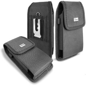 for Samsung Galaxy A13 5G Case, TMAN Premium Rugged Canvas Pouch case with [Belt Loop & Metal Clip Holster] for Samsung Galaxy A13 5G / A12 5G (XL Size Fit)