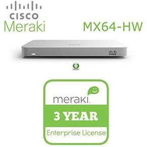 CISCO DESIGNED Meraki MX64 3 Year Advanced Security License & Appliance Bundle