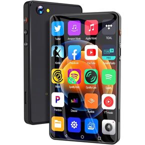 مشغل MP3 MYMAHDI بسعة 144 جيجابايت مقاس 5 بوصات مع بلوتوث وواي فاي، مشغل Spotify MP4 مع كاميرا ومكبر صوت، مشغل MP3 HiFi بشاشة لمس كاملة من YT Music مع YouTube، Pandora، مشغل موسيقى Android، أسود in Kuwait