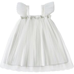 Baby Girls Layered Fly Sleeve Tutu Dress Casual Party Tulle Tunic Dresses 9M-3T