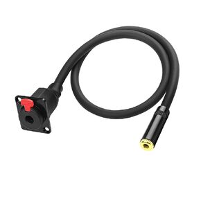 XMSJSIY D-Type 6.35mm 1/4" Female Panel Mount to 3.5mm 1/8" Female Stereo Aduio Adapter Connector Cable Cord for Headphones Guitar Amp Keyboard Piano Speaker-0.5M/1.6FT