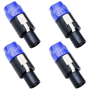 Speaker Twist Lock Plugs 4 Pole Speaker Adapter Connectors Compatible with Neutrik Speakon NL4FC, NL4FX, NLT4X, NL2FC, NL2FX (4 Pack)